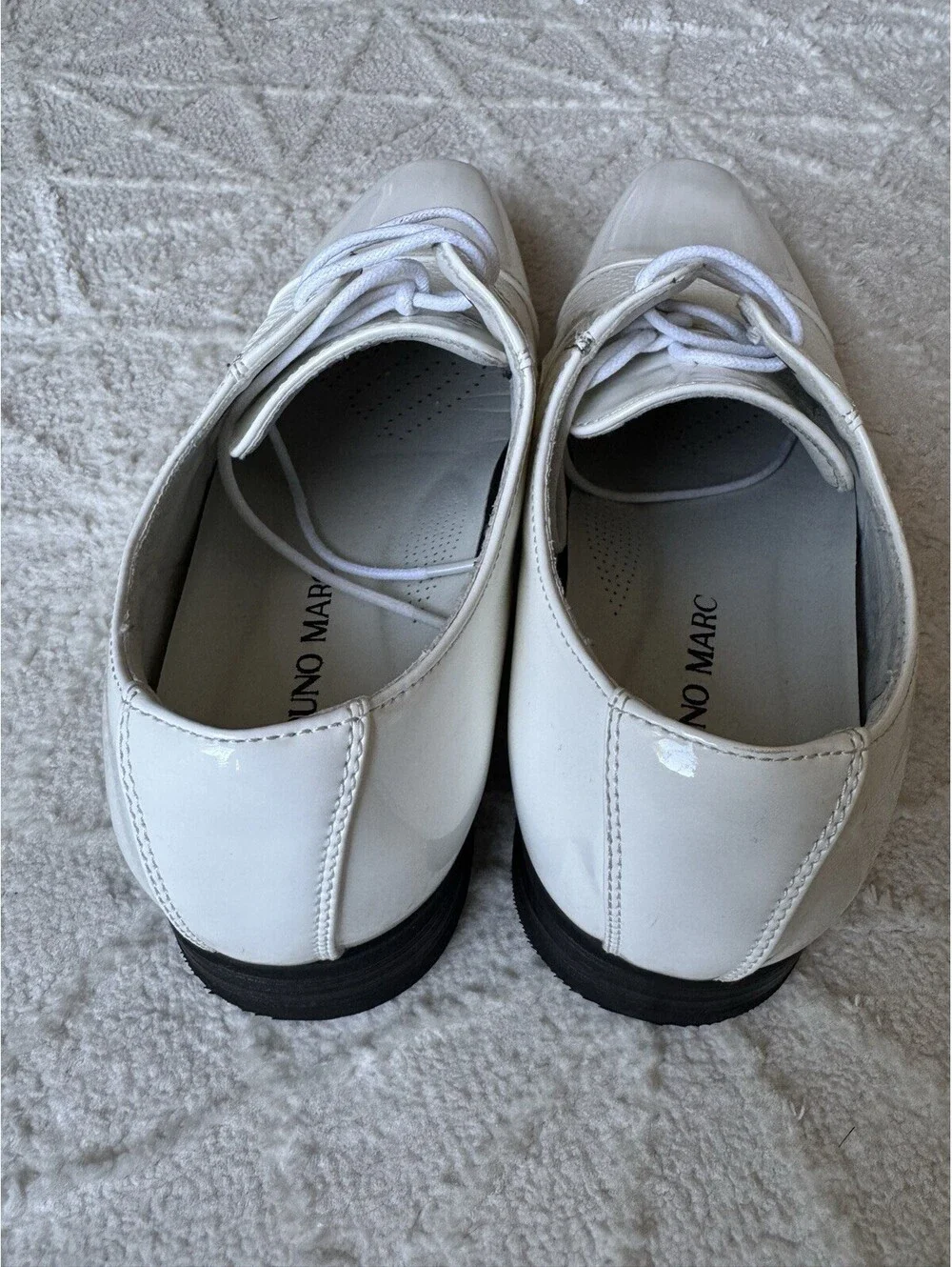 Bruno Marc White Cap Toe Oxford Dress Shoes Men’s 8.5 Wedding Church Prom Tuxedo
